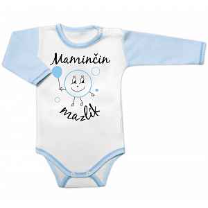 Baby Nellys Body dlouhý rukáv s vtipným textem  Maminčin mazlík vel.  80