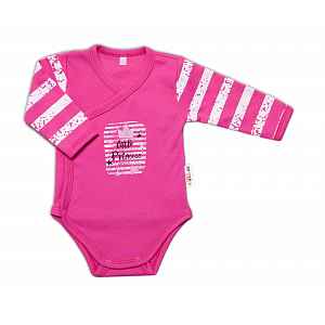 Baby Nellys Kojenecké body, dl. rukáv, zap. bokem Sweet Little Princess, růžová
