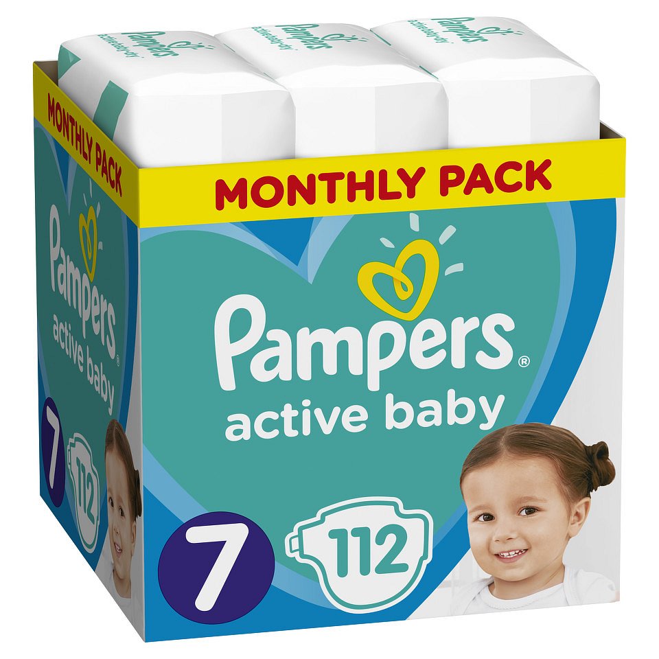 Pampers Active Baby Pleny S7 15+ kg Monthly Pack 112ks