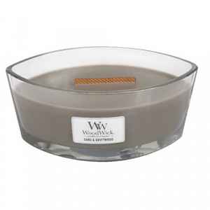 Woodwick Sand & Driftwood vonná svíčka s dřevěným knotem (hearthwick) 453,6 g