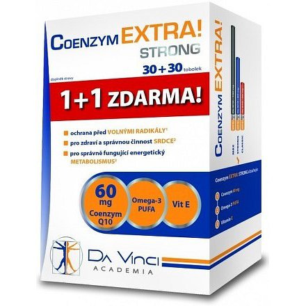 Coenzym EXTRA! Strong 60 mg DaVinci tobolky 30 + 30 ZDARMA