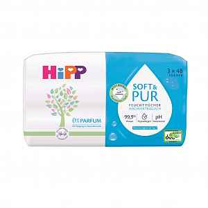 Hipp Babysanft Čisticí vlhčené ubrousky Soft & Pur 3x48 ks