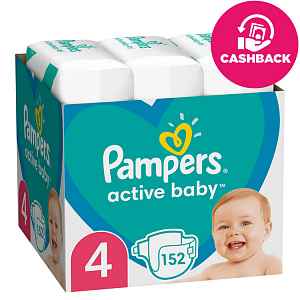 PAMPERS Active Baby plenky 4 (152 ks) 9-14 kg