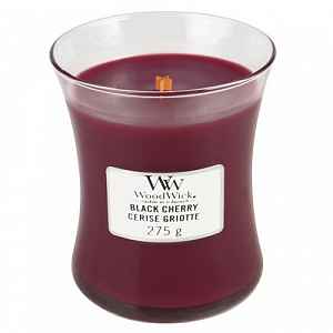 Woodwick Black Cherry vonná svíčka 275 g s dřevěným knotem