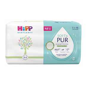 Hipp Babysanft Čisticí vlhčené ubrousky Soft & Pur 3x48 ks