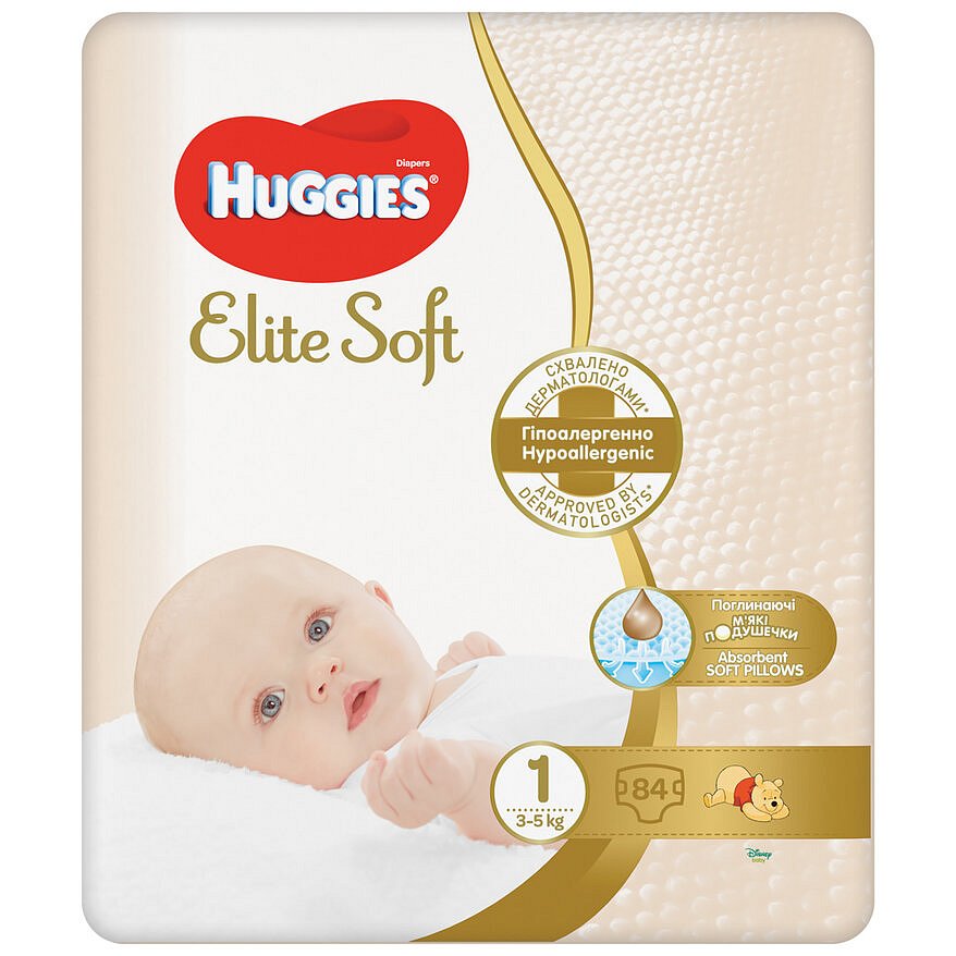 HUGGIES® Pleny jednorázové Elite Soft vel. 1 84 ks