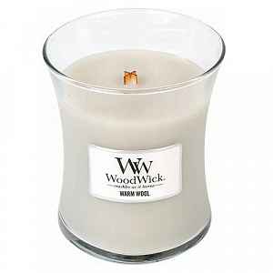 Woodwick Warm Wool vonná svíčka 275 g s dřevěným knotem