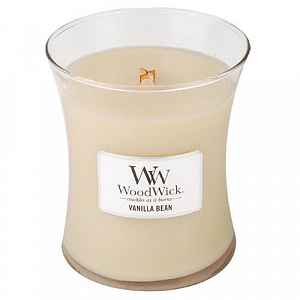 Woodwick Vanilla Bean vonná svíčka 275 g s dřevěným knotem