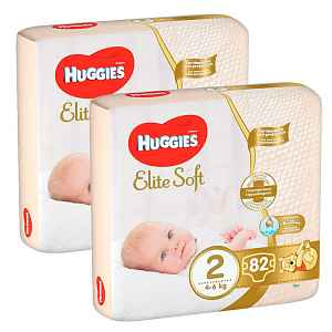 2x HUGGIES® Pleny jednorázové Elite Soft vel. 2 82 ks