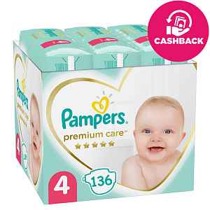 PAMPERS Premium Care 4 plenky (136 ks), 9-14 kg