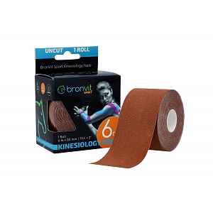 BronVit Sport Kinesio Tape classic 5 cm x 6 m tejpovací páska tmavě hnědá
