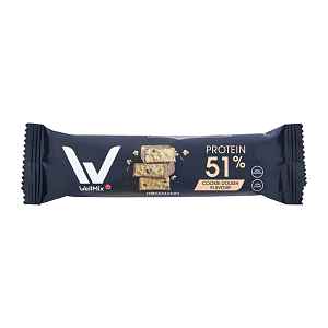WellMix Proteinová tyčinka v čokoládě s čokoládovými křupinkami s příchutí cookies 50 g