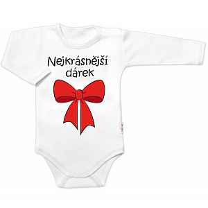 Body dl. rukáv - Nejkrásnější dárek, bílé, vel.86