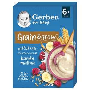 Gerber Ml.kaše Pšen.-oves.malina Banán 200g 6m+