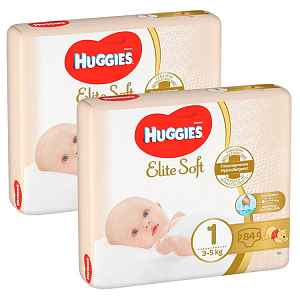 2x HUGGIES® Pleny jednorázové Elite Soft vel. 1 84 ks
