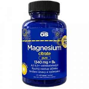 GS Magnesium citrate pure 1340mg+B6 tbl.70+40 dár.