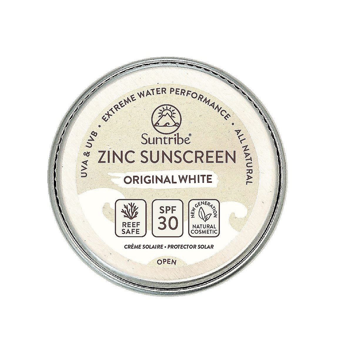 Suntribe Přírodní opalovací krém se zinkem Obličej & Sport bílý SPF30 10 g