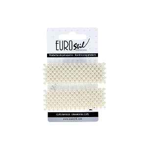 Ozdobné obdélníkové sponky pukačky s perličkami Eurostil Professional - 8 cm, 2 ks (06934)