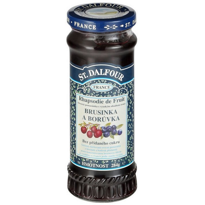 St.Dalfour Džem ovocný brusinka a borůvka 284g