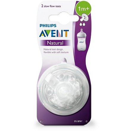 Avent dudlík natural pomalý průtok 2 ks bílá