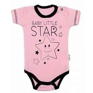 Baby Nellys Body krátký rukáv  Baby Little Star - růžové vel.  62