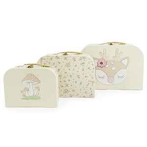 Bieco Sada tří kartonových kufříků - koloušek Ella - vintage flowers