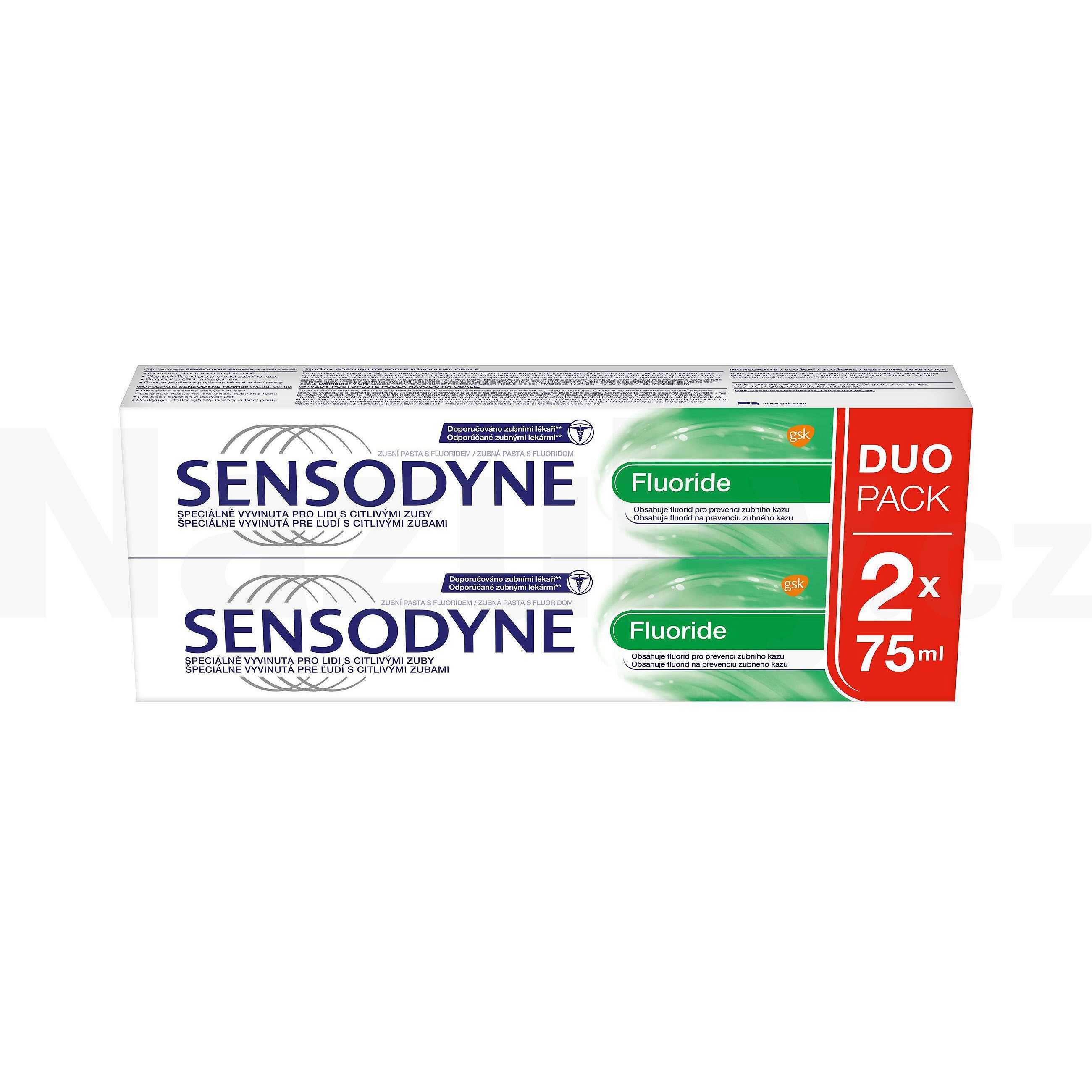 Sensodyne Fluoride zubní pasta Duopack 2 x 75 ml