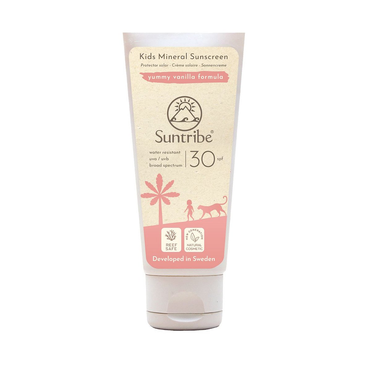 Suntribe Přírodní opalovací minerální krém pro děti s vůní vanilky SPF30 100 ml