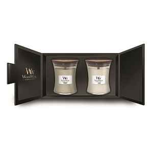 WOODWICK dárkový set 2× střední svíčka (2x 275g)