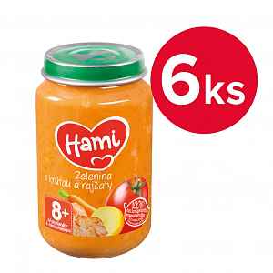 Hami Zelenina s krůtou a rajčaty 6m+ 6x200 g
