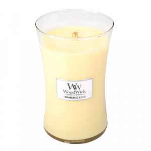 Woodwick Lemongrass & Lily vonná svíčka 609,5 g s dřevěným knotem