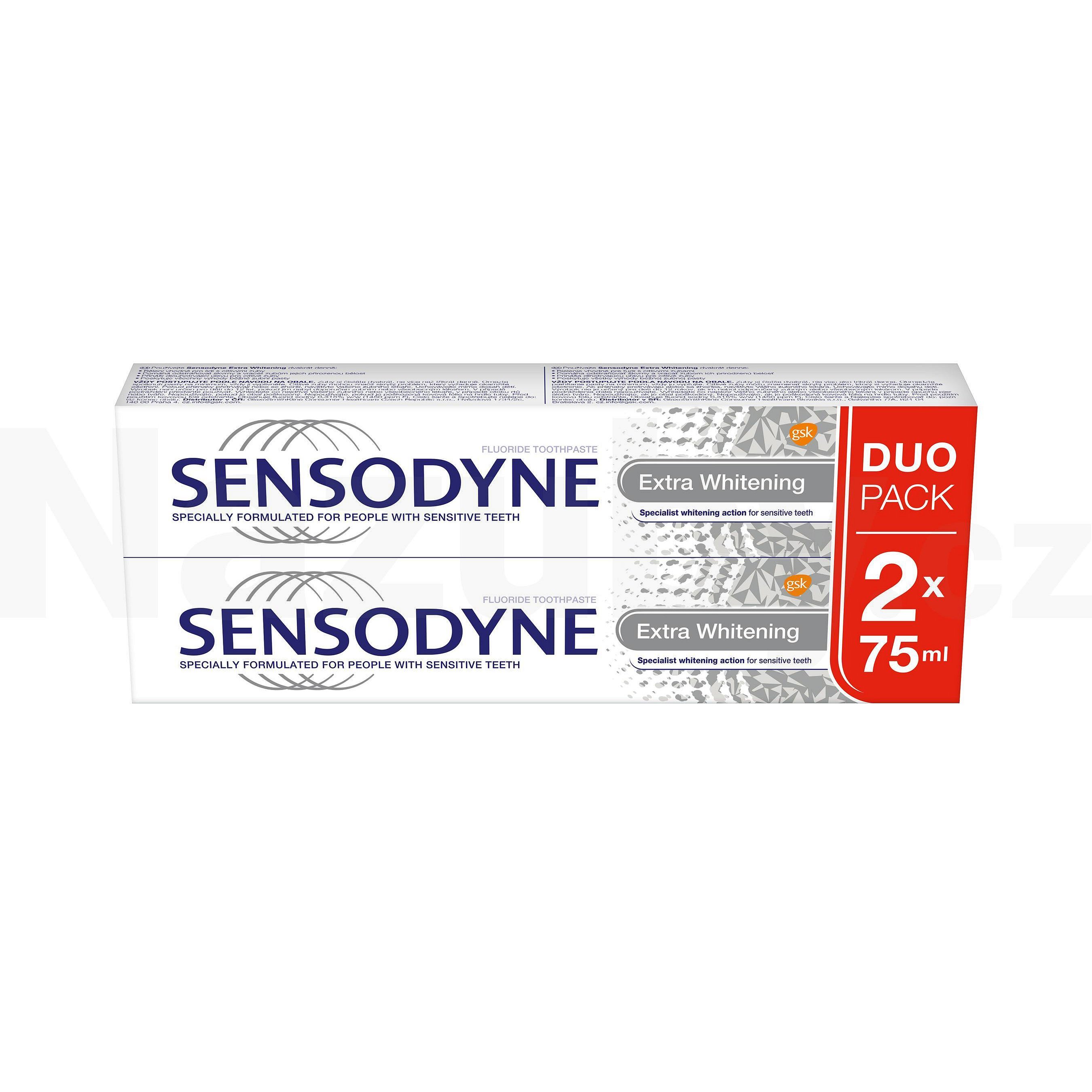 Sensodyne Extra Whitening zubní pasta s fluoridem 2 x 75 ml