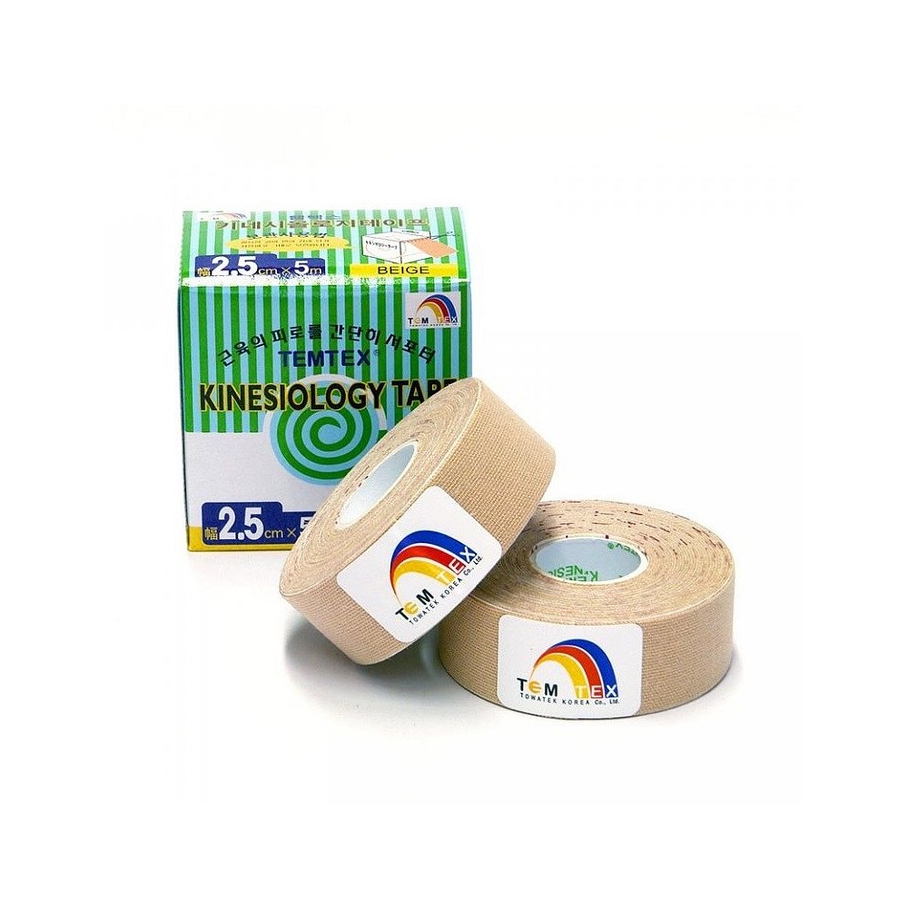 TEMTEX Kinesio tape Classic béžová tejpovací páska 2,5cm x 5m 2 kusy