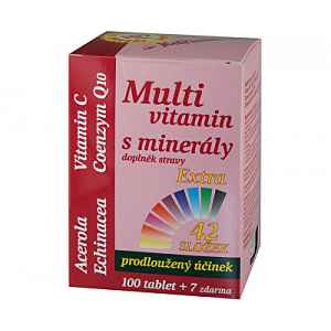 MedPharma Multivitamín s minerály+extra C tablety 107