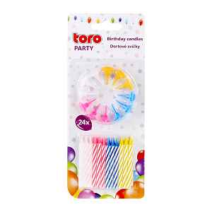 Toro Dortové svíčky s držáky 24 ks