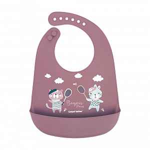 Canpol babies Bryndák silikonový s kapsou BONJOUR PARIS růžový