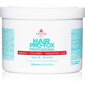 Kallos Hair Pro-Tox maska pro slabé a poškozené vlasy s kokosovým olejem, kyselinou hyaluronovou a kolagenem 500 ml