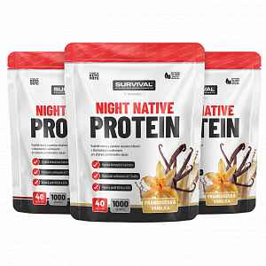 Survival Night Native Protein 1000 g  AKCE  2+1 ZDARMA vanilka + vanilka + vanilka