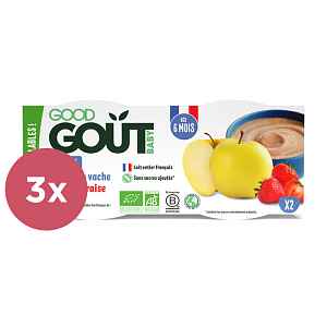 GOOD GOUT BIO Dezert jahodový s jablkem 3 x (2x100 g)