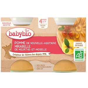 BABYBIO Mirabelky jablko 2x130 g