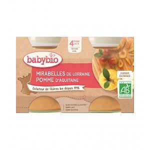 BABYBIO Mirabelky jablko 2x130 g