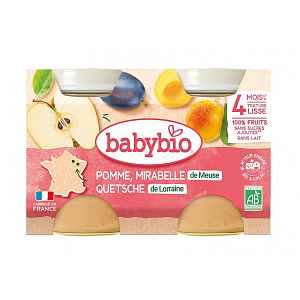 BABYBIO Mirabelky jablko 2x130 g