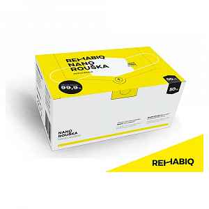 50x České jednorázové nano roušky s účinností 12 hodin REHABIQ
