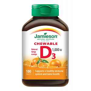 Vitamín D3 1000 IU tablety na cucání s příchutí pomeranče 100 tbl.