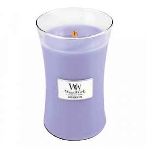 Woodwick Lavender Spa vonná svíčka 609,5 g s dřevěným knotem