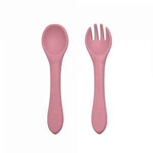 Petite&Mars Příbor silikonový TAKE&MATCH Dusty Rose 6m+