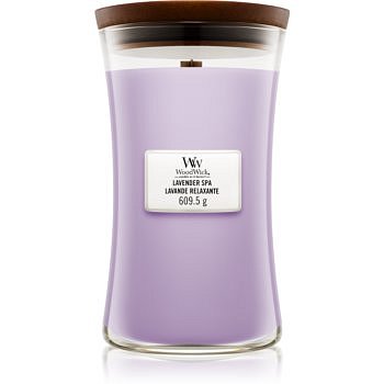 Woodwick Lavender Spa vonná svíčka 609,5 g s dřevěným knotem