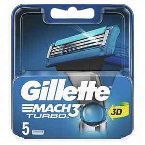 Náhradní hlavice Gillette Mach3 Turbo 3D 5 ks