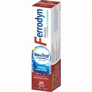 Revital Ferrodyn tablety šumivé 20 obsahuje železo a antioxidanty