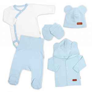 Baby Nellys Bavlněná souprava pro miminko do 5D, Made with love, baby blue, vel. 56